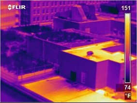 Image infrarouge du toit vert de l’hôtel de ville de Chicago