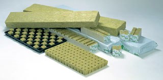 Rockwool slabs and cubes