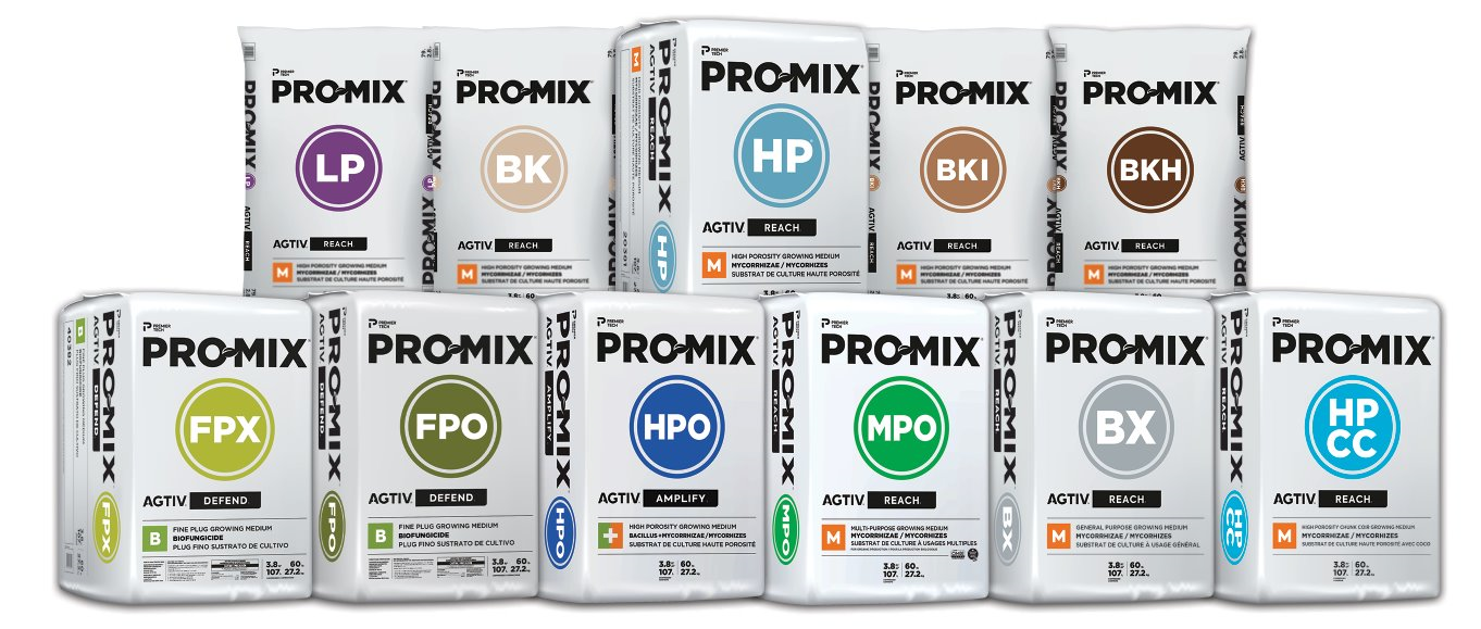 PRO-MIX with AGTIV growing media line of products