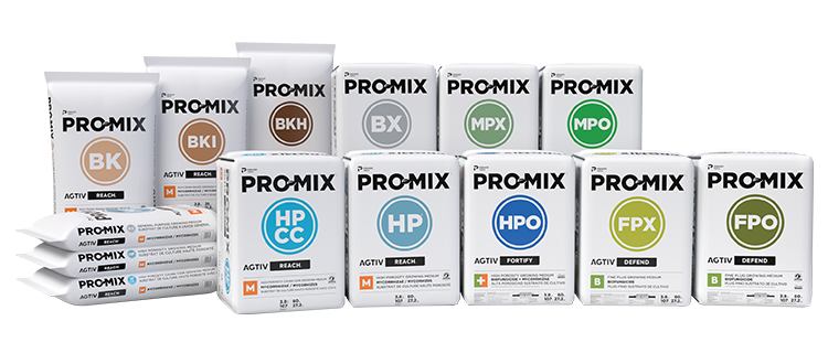 PRO-MIX with AGTIV growing media line of products