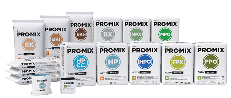 PRO-MIX with AGTIV growing media line of products